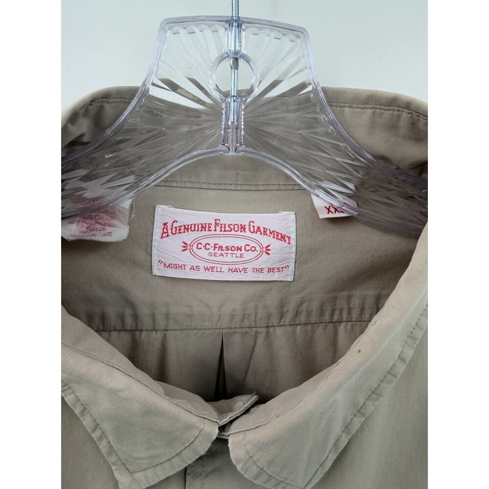 Filson Men's Classic Everyday Brown Collared Cotton Short Sleeve Button Up XXL - Picture 3 of 9